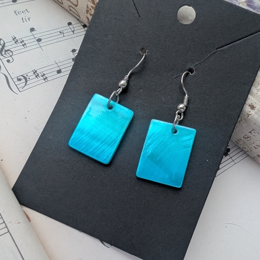 Vintage Blue Dangle Earrings